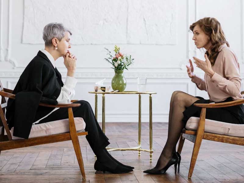 Client receiving advice on asbestos compensation claim