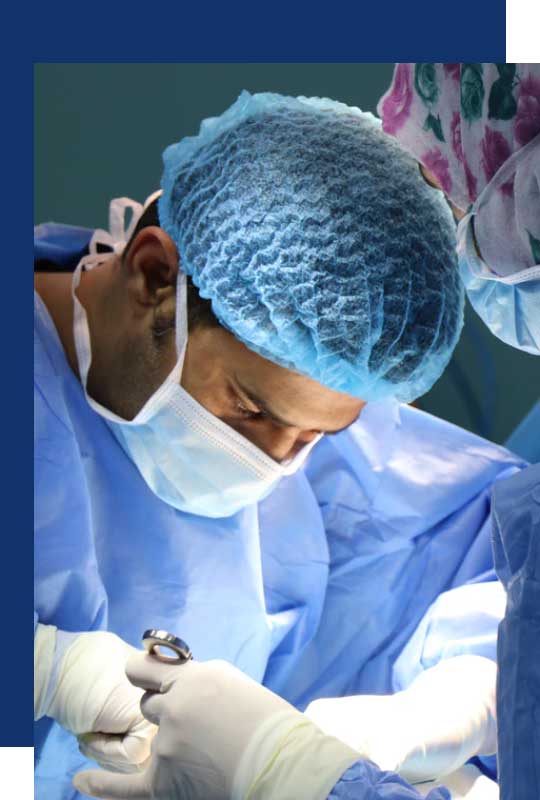 Doctor performing mesothelioma surgery