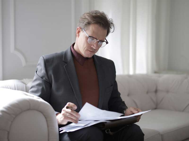 Solicitor preparing asbestos claim paperwork