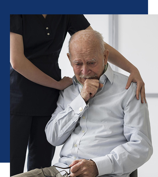 Man receiving support after mesothelioma diagnosis