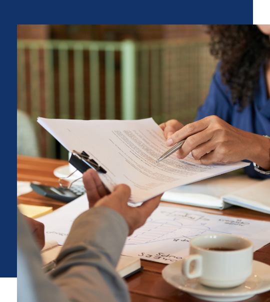 Client consultation with asbestos claims expert