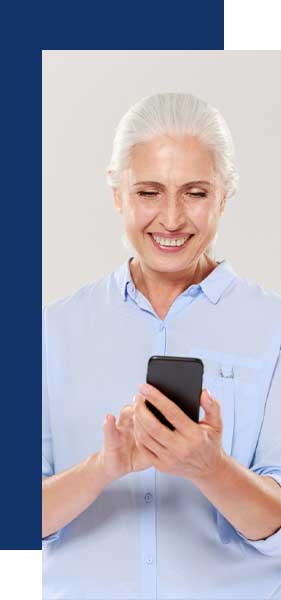 Older woman starting an asbestos compensation claim online