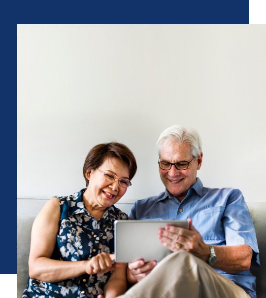 Older couple reviewing the asbestos claims process