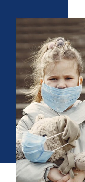 Child with mask representing family asbestos exposure risk