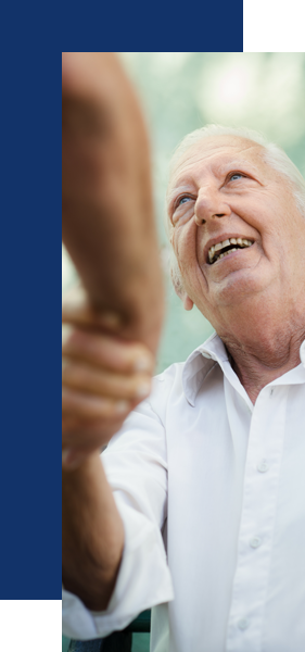 Older man meeting solicitor for mesothelioma claim