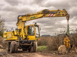 Photo of a digger and construction work